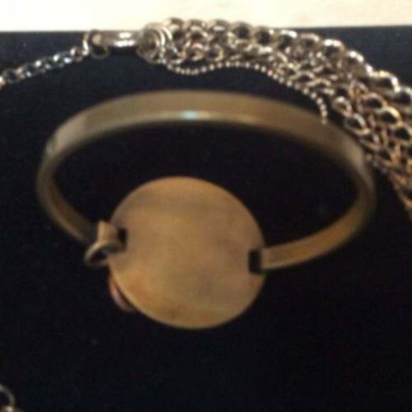 Designer Initial "R" Name Gold Tone Brass? Bracelet-Cross Necklace Jewelry - Picture 7 of 8